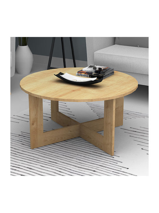 Round Central Coffee Table Kati Wooden Natural ...