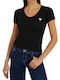 Guess Mini Triangle Damen T-shirt Black