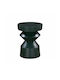 Round Side Table Edgy Made of Solid Wood Green M48xL48xH62.5cm