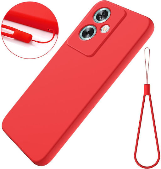 Umschlag Rückseite Silikon mit Band Rot (OnePlus Nord N30 SE)