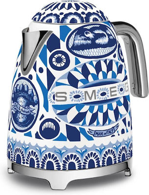 Smeg Dolce & Gabana Kettle 1.7lt 2400W Blue Mediterraneo