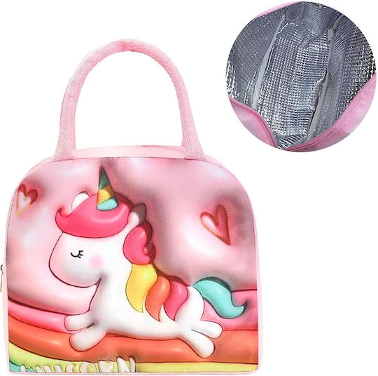 Justnote Schulische Isothermische Hand-Lunch-Tasche Rosa Einhörner 20 x 11 x 22cm