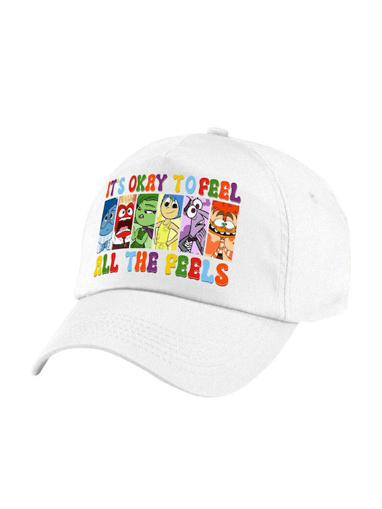 Koupakoupa Παιδικό Καπέλο Υφασμάτινο Inside Out It's Okay To Feel All The Feels Λευκό
