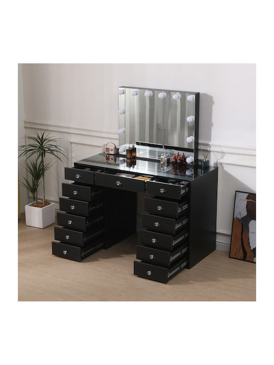 Wooden Makeup Dressing Table Black with Mirror xx