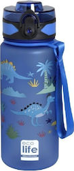 Ecolife Бутилка Динозавър Non Spill 500ml Син