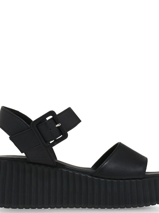 Tsakiris Mallas Women's Leather Platform Shoes Black