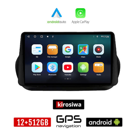 Kirosiwa Ηχοσύστημα Αυτοκινήτου για Peugeot Bipper 2008-2018 (Bluetooth/USB/AUX/WiFi/GPS/Apple-Carplay/Android-Auto) με Οθόνη Αφής 10"