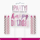 Κεριά Happy Birthday & 12 Κεριά Ρόζ