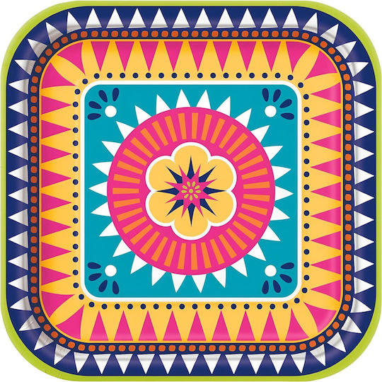 Unique Хартиени хранителни чинии Boho Fiesta 23см 8 броя