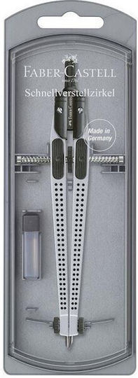 Διαβήτης Μηχανισμό Εύκολης Ρύθμισης Compass Grip Siver 174472 Faber Castell 4005401744726