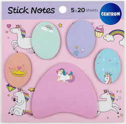 Centrum Set Sticker Notes 5x20 Pieces Unicorn