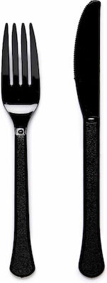 Black Charcoal Cutlery Set 24 Pieces