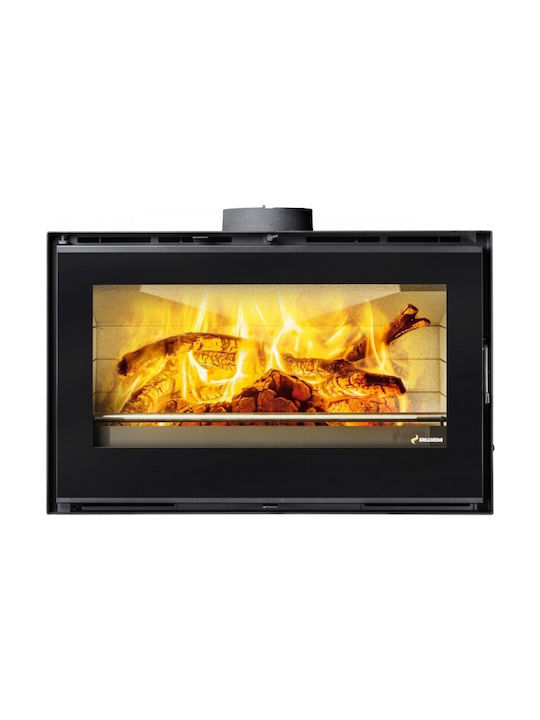 Salgueda Aero E860V-3MN Wood Cassette Fireplace Insert Air Duct Connection with Straight Window 18kW
