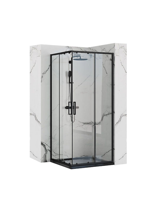 Rea Kabine für Dusche 90x190cm Schwarz