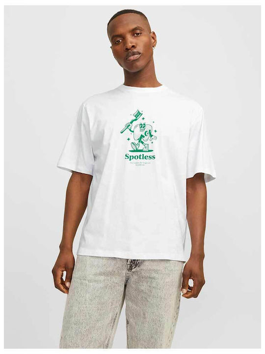 Jack & Jones Herren T-Shirt Kurzarm Bright White