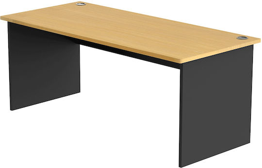Birou profesional Eudine Lemnos Natural/carbon black 120x60x75cm