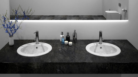Rea Επικαθήμενος Νιπτήρας Κεραμικός 51.5x46x20cm Λευκός
