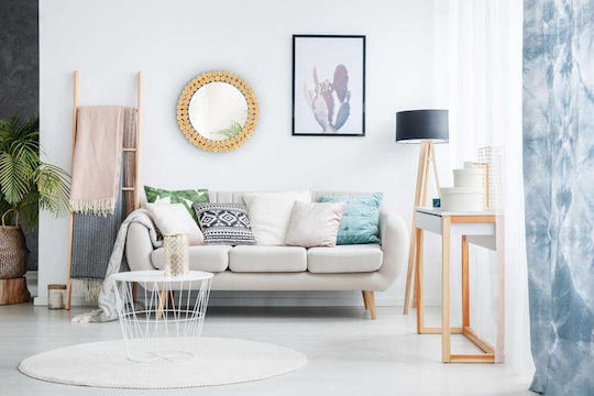Tutumi HOM-02802 Καθρέπτης Μπεζ Διαμέτρου 36cm