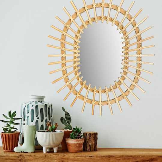 Tutumi Wandspiegel Oval Beige 57x57cm