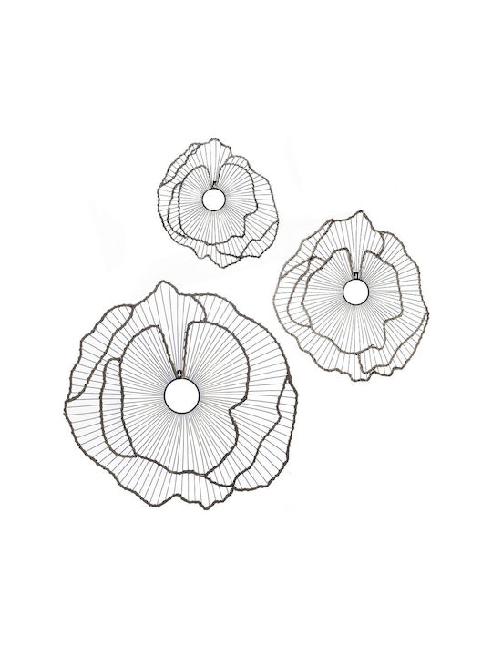 Artekko Διακοσμητικό Τοίχου Flower Μαύρο από Μέταλλο 72.5x5x69cm