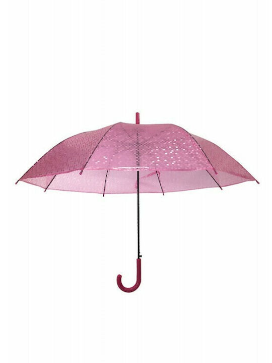 Trend Haus 0282 Automat Umbrelă de ploaie cu baston de mers pe jos Roz