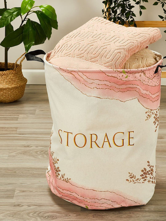 Whitegg Laundry Basket Fabric 37x37x47cm Pink