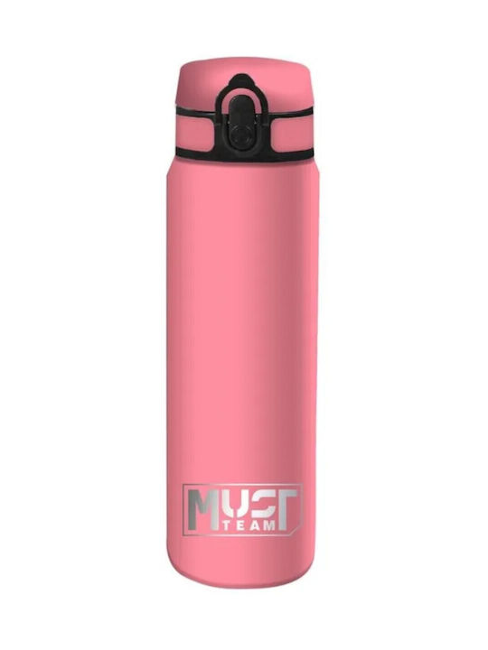 Must Team Water Bottle Stainless Steel 600ml Pink