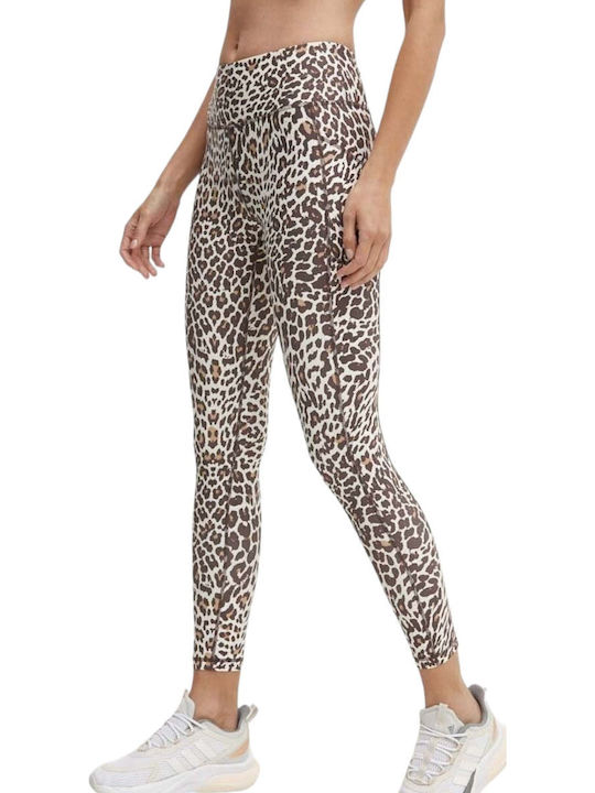 Frauen Gekürzt Leggings Braun