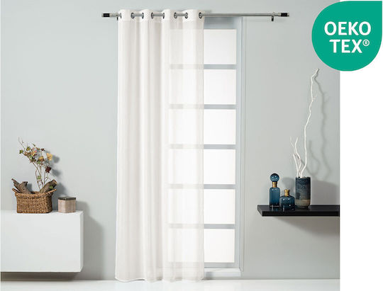 Easy Home Mandolin White Curtain with Grommets 140x260cm