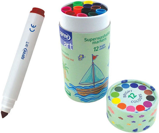 Spree Zeichenstifte Leuchtend Jumbo Zylinder 12 Farben Sp-58182 Spree