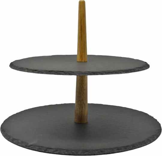 Ankor Ξύλινη Εταζέρα 2 Ορόφων Μαύρη Ø25xY23cm Π30xΜ30xΥ23cm Ankor Ξύλινη Εταζέρα 2 Ορόφων Μαύρη Ø25xY23cm Π30xΜ30xΥ23cm
