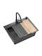 Quadron Drop-In Sink Inox W58xD45cm Black