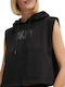 Logo Women's Athletic Blouse Short Sleeve Black