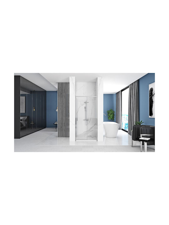 Rea Duschwand für Dusche mit Schieben Tür 100x195cm Chrom