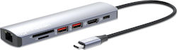 Manhattan USB-C Docking Station με HDMI 4K PD Ethernet (153966)
