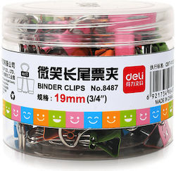 Clipsuri de hârtie Deli 19mm Faces 8487 Asortate 40 buc Clipsuri de hârtie Deli 19mm Faces 8487 Asortate 40 buc