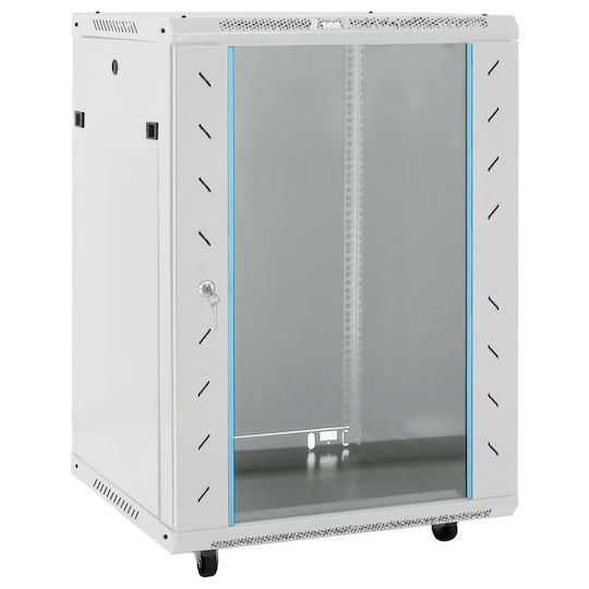 vidaXL Cu picioare Cabină Rack 15U 53x40x80cm Gri 30265