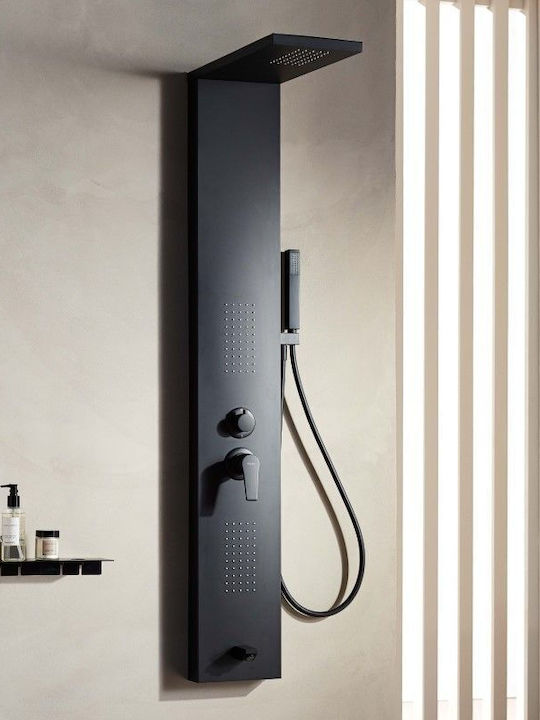 Tema Hydro-Massage-Säule 150cm Schwarz Matt
