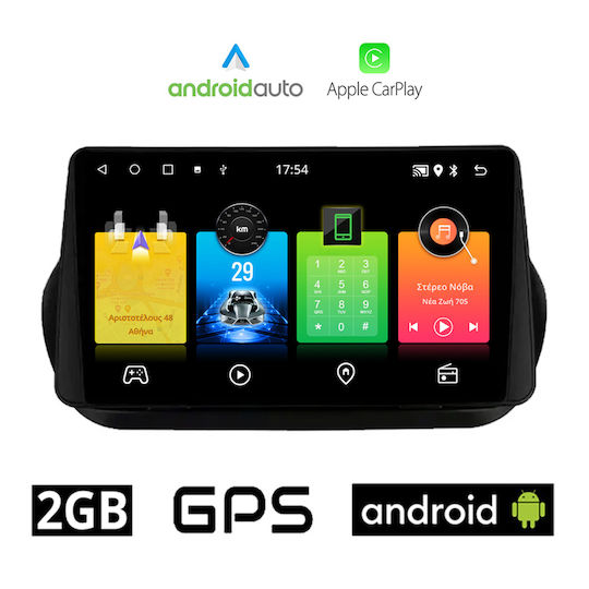 Sistem Audio Auto pentru Peugeot Bipper 2008-2018 (Bluetooth/USB/AUX/WiFi/GPS/Apple-Carplay/Android-Auto) cu Ecran Tactil 10"