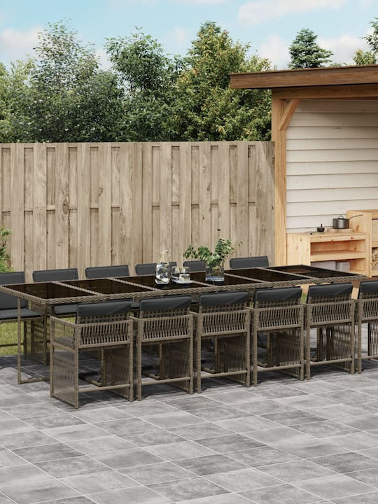 Set Sala De Mese Pentru Exterior 13 Piese Gri C...