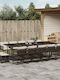Garden & Outdoor Furniture Set 15 Pieces Dining Room Brown with Pillows