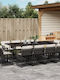 Garden & Outdoor Furniture Set 13 Pieces Black with Pillows