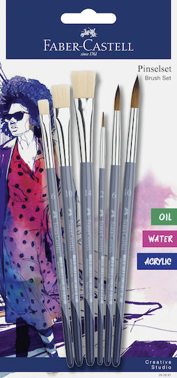 Faber-castell Brush Round 3x Flat 3x On Bc 282891