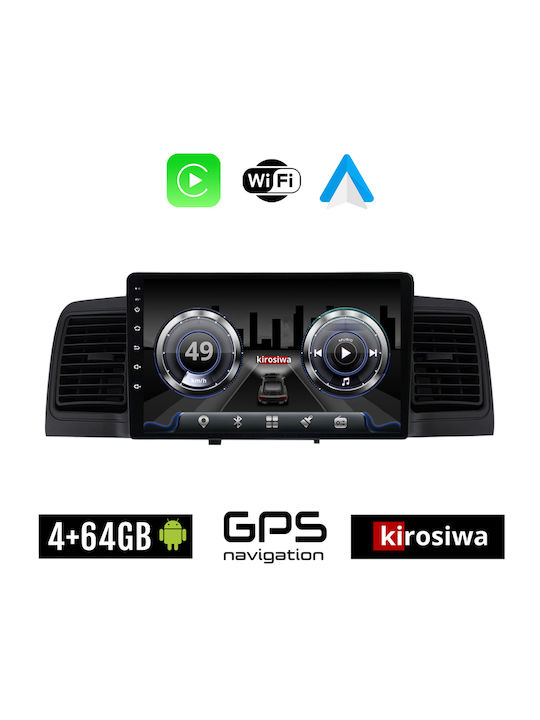 Kirosiwa Ηχοσύστημα Αυτοκινήτου για Toyota Corolla 2000-2007 (Bluetooth/USB/WiFi/GPS/Apple-Carplay/Android-Auto) με Οθόνη Αφής 9"