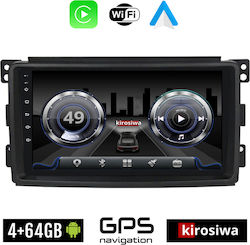 Kirosiwa Sistem Audio Auto pentru Smart PentruPatru / PentruDoi 2004-2007 (Bluetooth/USB/WiFi/GPS/Apple-Carplay/Android-Auto) cu Ecran Tactil 9"