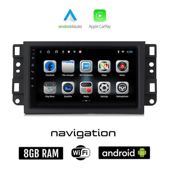 Auto-Audiosystem für Chevrolet Epica 2006 2012 (Bluetooth/USB/WiFi/GPS/Apple-Carplay/Android-Auto) mit Touchscreen 7"