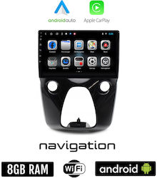 Car-Audiosystem für Peugeot 108 2014 (Bluetooth/USB/WiFi/GPS/Apple-Carplay/Android-Auto) mit Touchscreen 10"
