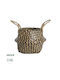 GloboStar Artificial Garden Salvador Planter Rattan Brown with Stand 18x18x20cm.