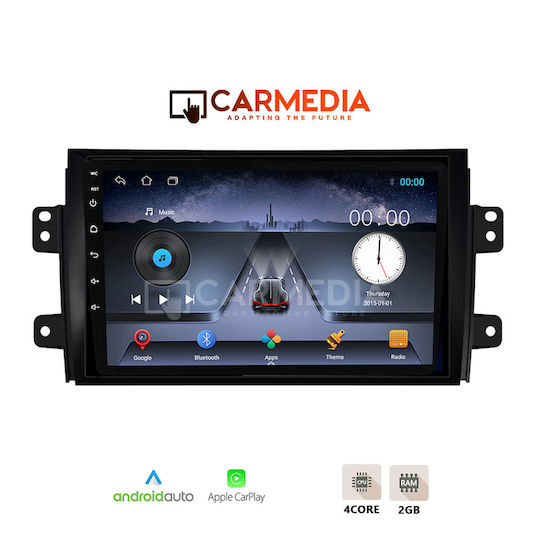 Carmedia Auto-Audiosystem für Fiat Sechzehn Suzuki SX4 2005-2013 (Bluetooth/USB/WiFi/GPS/Apple-Carplay/Android-Auto) mit Touchscreen 9"