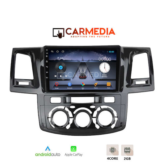Carmedia Car Audio System for Toyota Hilux 2005-2011 with A/C Bluetooth USB WiFi GPS Apple CarPlay Android Auto with 9" Touch Screen